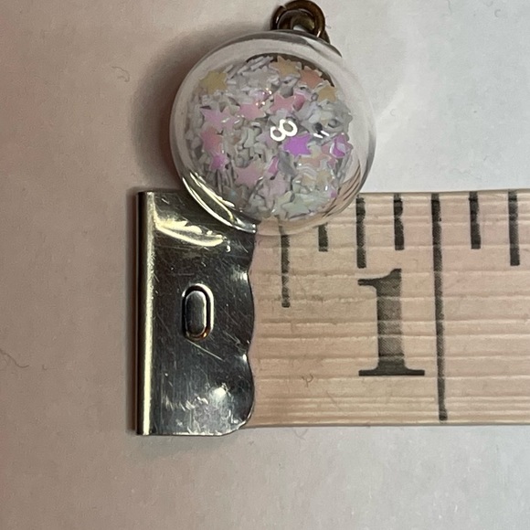 Glass Ball Pendant With Little Tiny Opalescence Stars - Picture 4 of 4